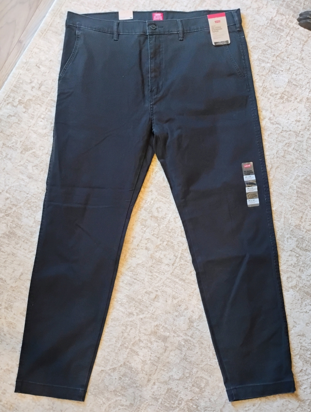 NWT 38x32 Levi's XX Chino Standard Taper Light Black Stretch Khaki Pants NEW